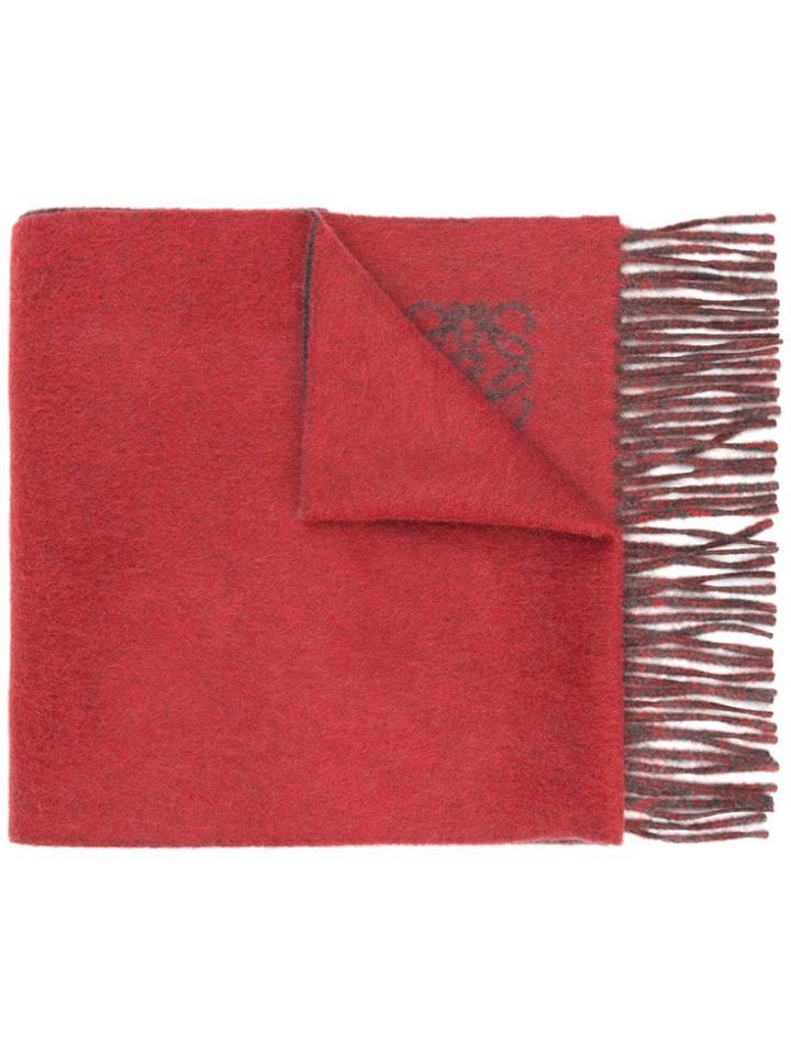 Loewe Anagram Print Scarf - Red