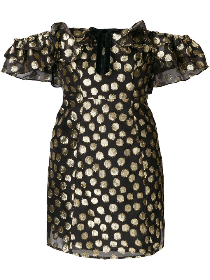 For Love And Lemons Lottie Ruffle Mini Dress - Black
