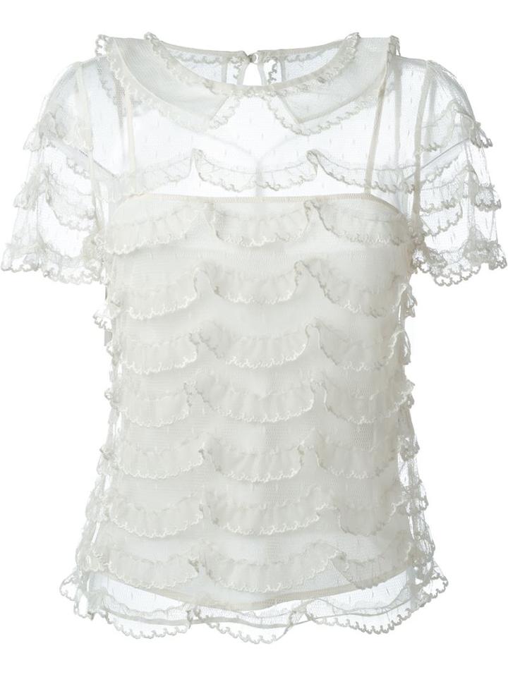 Red Valentino Tiered Ruffle Top