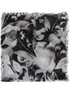 Faliero Sarti Floral Print Scarf, Women's, Grey, Silk/cashmere