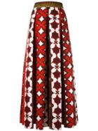 Valentino Cuban Flower Print Panama Skirt, Women's, Size: 42, Cotton/linen/flax