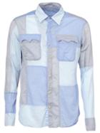 Kolor Panelled Shirt, Men's, Size: 3, Blue, Cotton