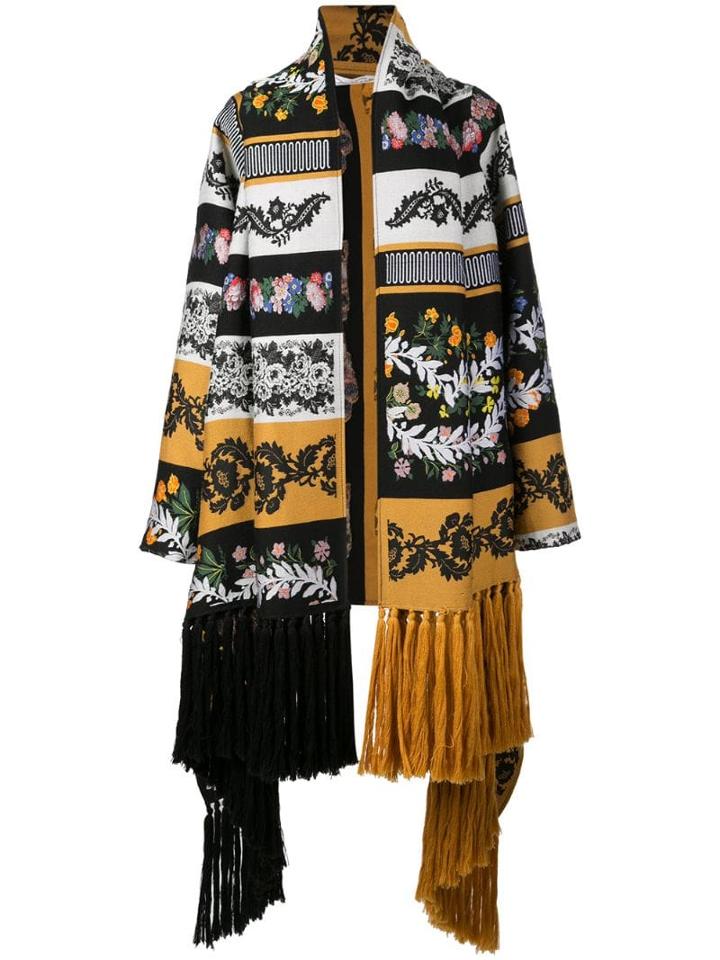 Oscar De La Renta Floral Print Oversized Coat - Multicolour