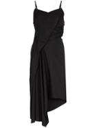 Marques'almeida Asymmetric Draped Midi Dress - Black