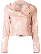Liu Jo Crystal Embellished Biker Jacket - Pink & Purple