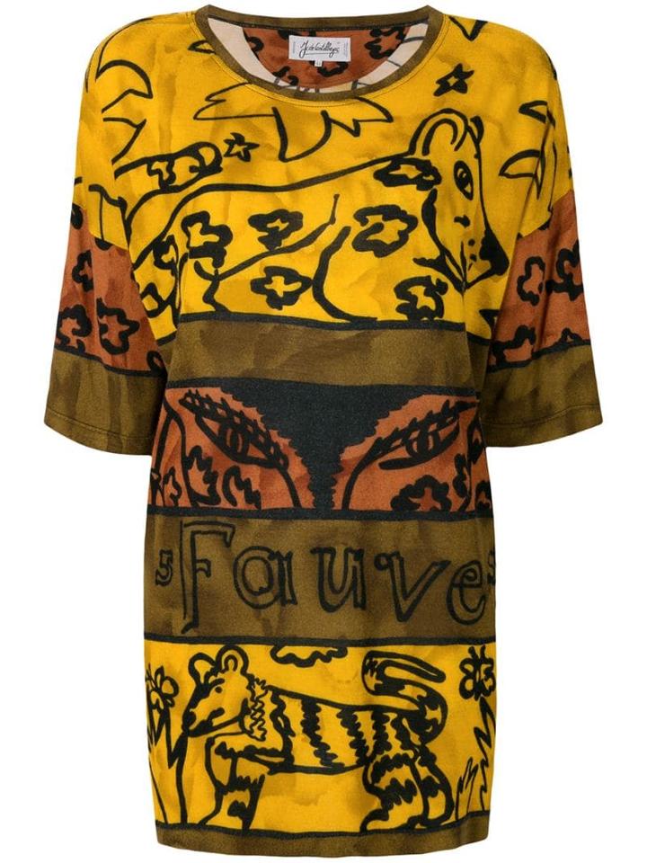 Jc De Castelbajac Pre-owned Distressed Oversized T-shirt - Yellow