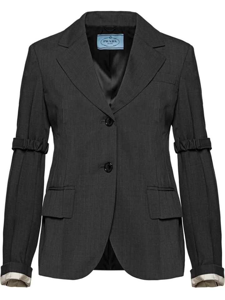Prada Elasticized Detail Blazer - Grey