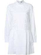 Suno Broderie Anglaise Flared Dress, Women's, Size: 2, White, Cotton