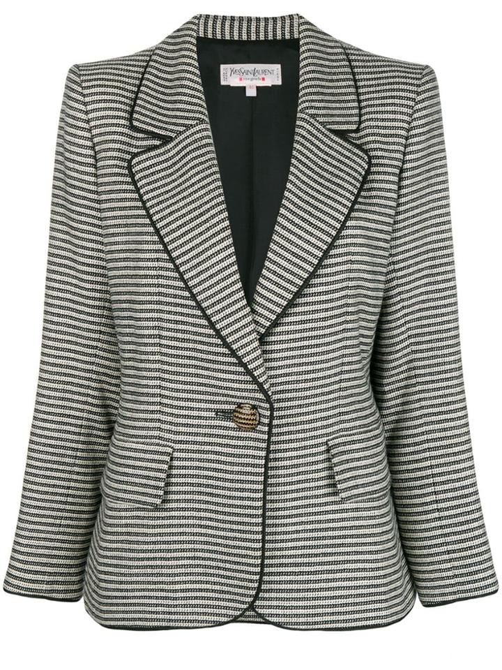 Yves Saint Laurent Vintage 1990's Striped Slim Jacket - Black