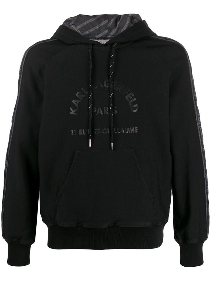 Karl Lagerfeld Stamped Logo Hoodie - Black