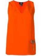 Cavalli Class Metallic Embellished Blouse - Orange