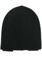 Ilaria Nistri Ribbed Beanie, Women's, Black, Leather/cashmere/wool/modal