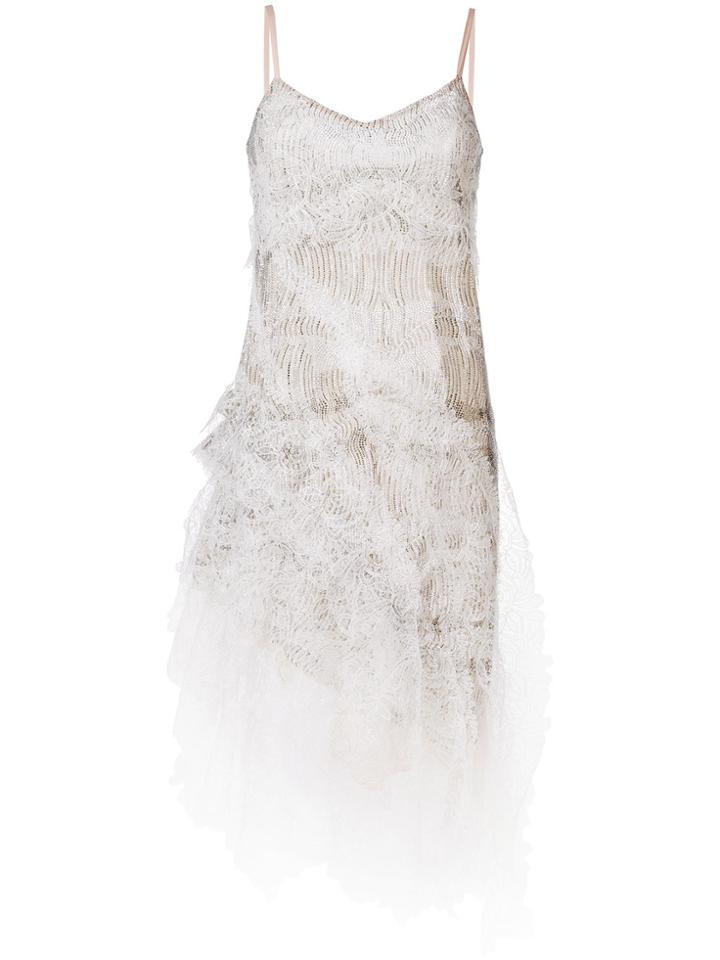 Ermanno Scervino Embellished Lace Detail Dress - Nude & Neutrals