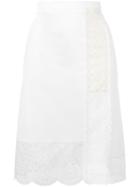 Stella Mccartney Embroidered Skirt, Women's, Size: 40, Nude/neutrals, Cotton/spandex/elastane