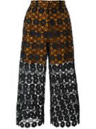 Self-portrait Floral Guipure Culottes, Women's, Size: 14, Black, Polyester