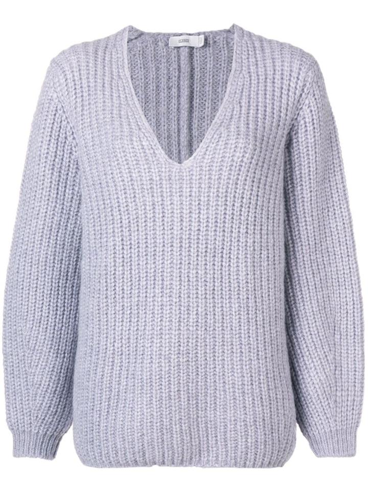 Closed Low Neck Jumper - Pink & Purple
