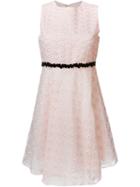 Giamba Embroidered Kisses And Hearts Contrast Waist Dress