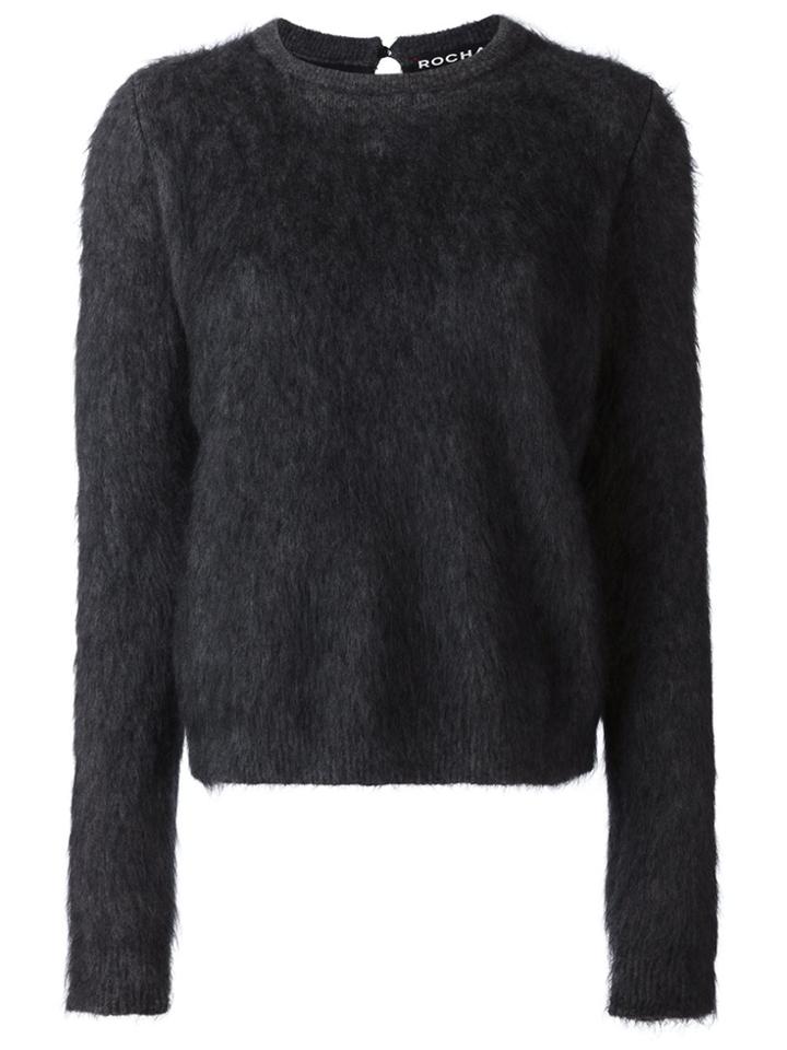 Rochas Animal Print Back Jumper - Grey