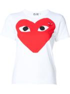 Comme Des Garçons Play Heart Print And Application T-shirt, Women's, Size: Large, White, Cotton