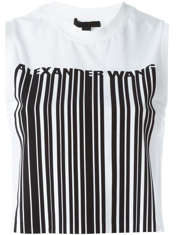Alexander Wang Welded Barcode Tank Top, Women's, Size: Small, White, Cotton