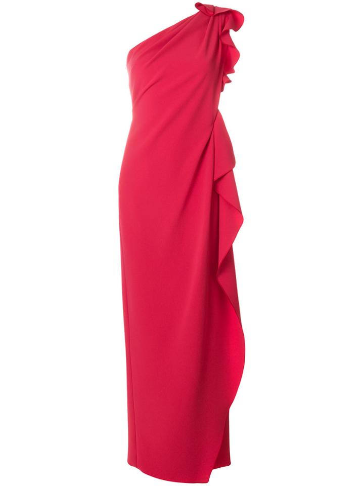 Max Mara Ruffled One-shoulder Dress - Pink & Purple