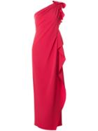 Max Mara Ruffled One-shoulder Dress - Pink & Purple