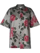 Maison Margiela Oversized Floral Print Shirt - Black