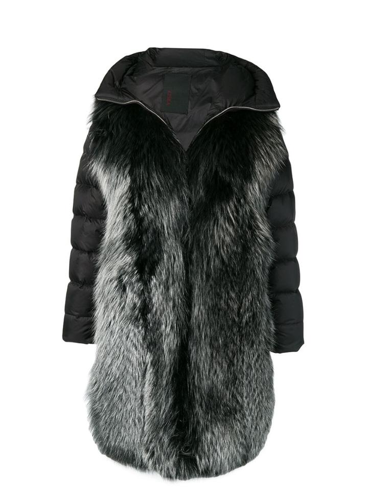 Liska Wide Lapelled Coat - Black