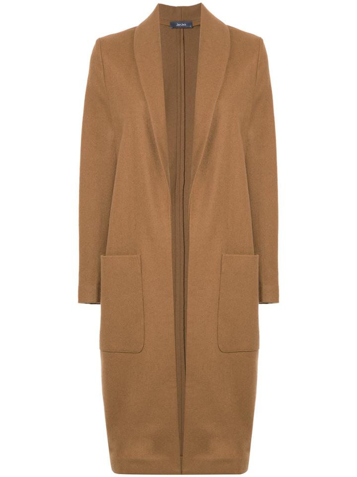 Jac+ Jack Boxy Long Line Coat - Brown