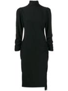 8pm Vele Draped Detail Midi Dress - Black