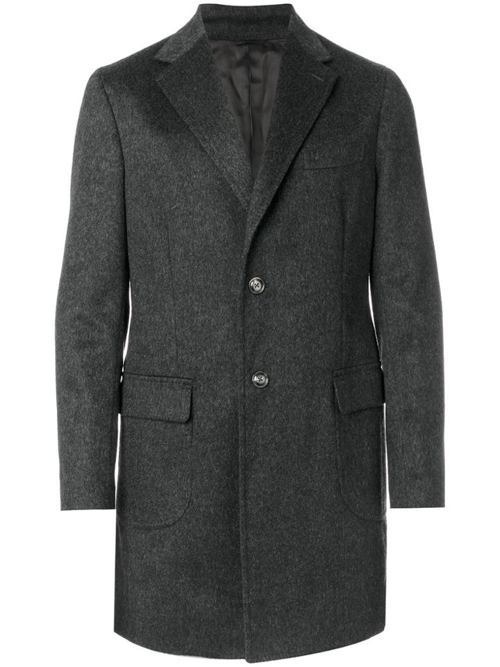 Barba Single-breasted Classic Coat - Grey