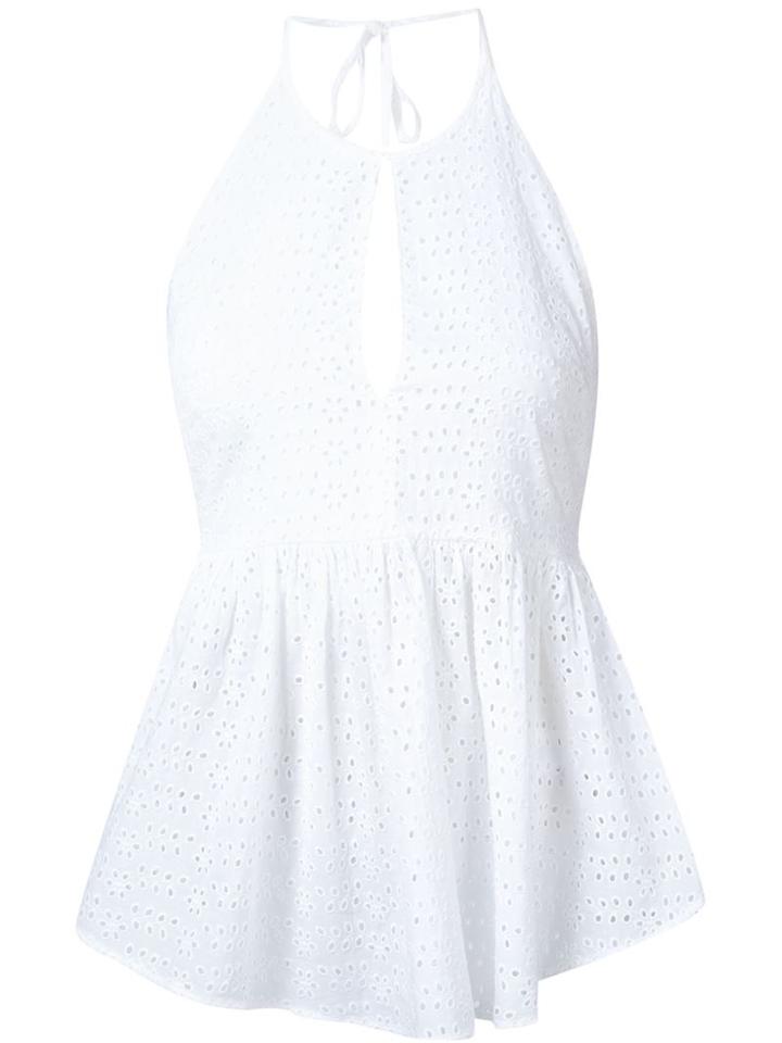 Elizabeth And James Embroidered Top, Women's, Size: Small, White, Cotton