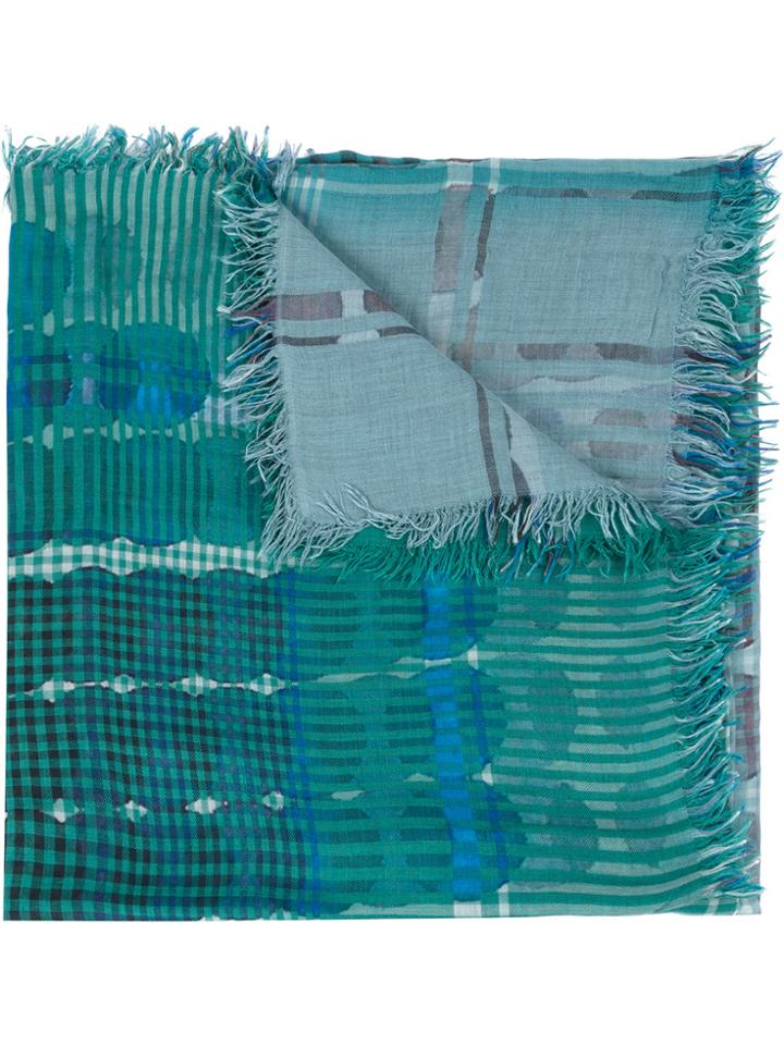 Faliero Sarti Checked Pattern Scarf - Green