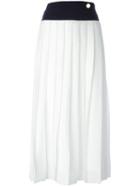 Victoria Victoria Beckham Pleated Midi Skirt, Women's, Size: 10, White, Silk/polyester
