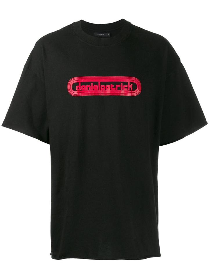 Daniel Patrick Boxy Logo Print T-shirt - Black