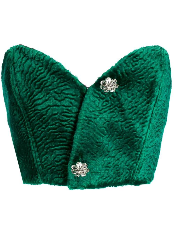 Attico Cropped Bodice Top - Green