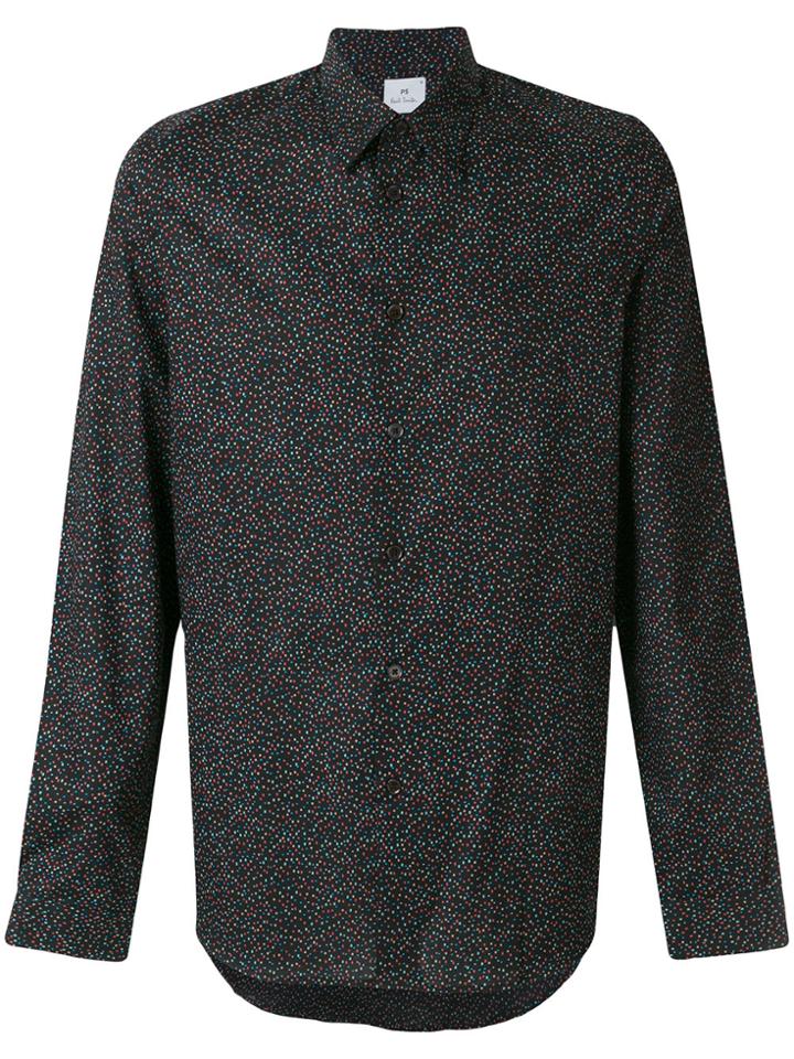 Ps By Paul Smith Spotted Long-sleeved Shirt - Black