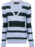 Proenza Schouler - Long Sleeve Crewneck Top - Women - Silk/viscose/cashmere/wool - M, Blue, Silk/viscose/cashmere/wool