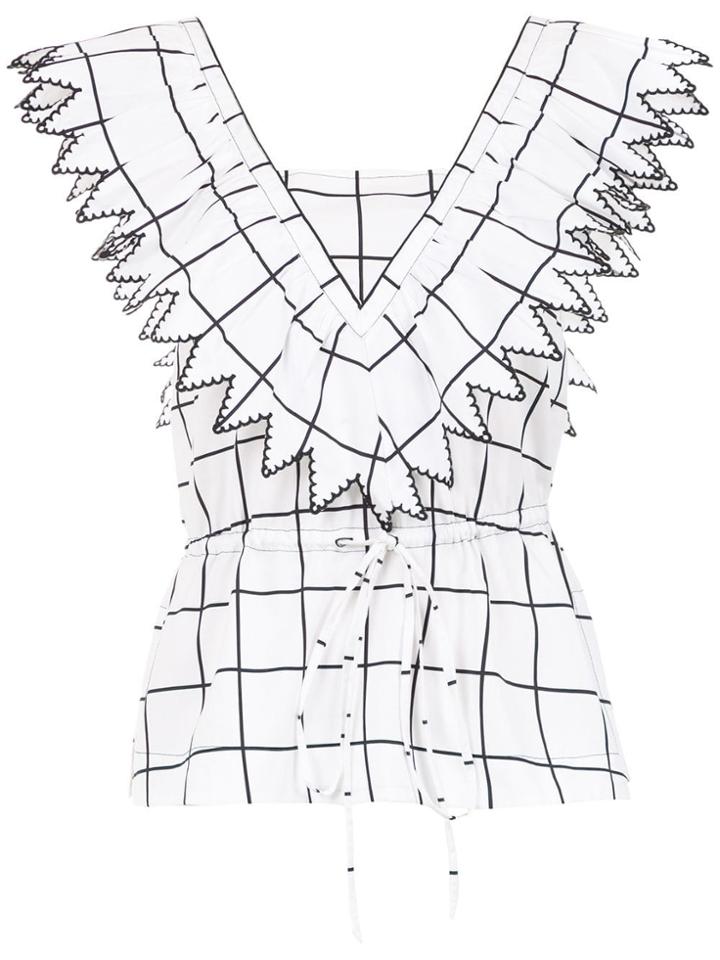 Reinaldo Lourenço Check Print Blouse - White