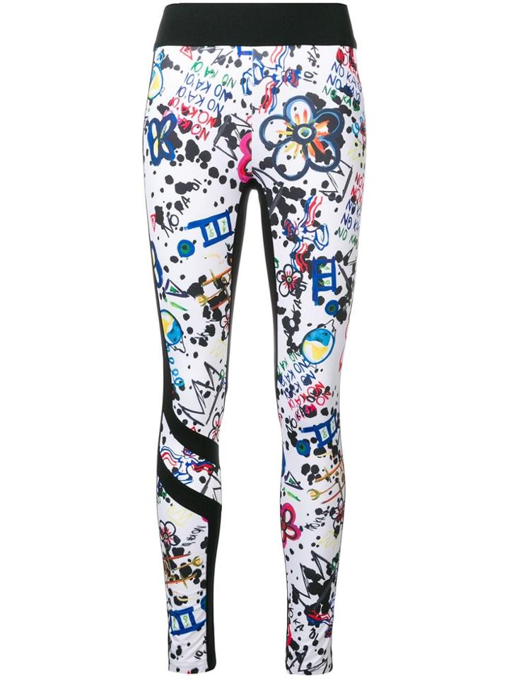 No Ka' Oi Printed Performance Leggings - Black