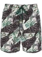 Timo Trunks Whale Print Drawstring Swim Shorts - Green