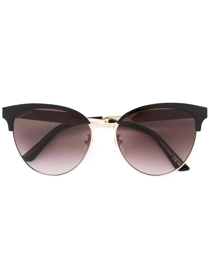 Gucci Eyewear Cat Eye Sunglasses, Women's, Grey, Metal (other)