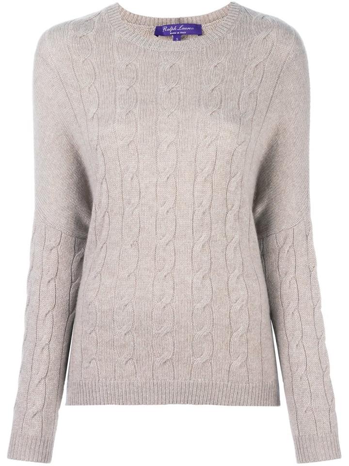 Ralph Lauren Purple Cable Knit Jumper, Women's, Size: Xs, Brown, Nylon/cashmere