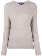 Ralph Lauren Purple Cable Knit Jumper, Women's, Size: Xs, Brown, Nylon/cashmere