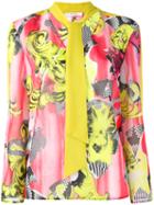 Versace Collection Floral Print Blouse, Women's, Size: 42, Green, Polyester