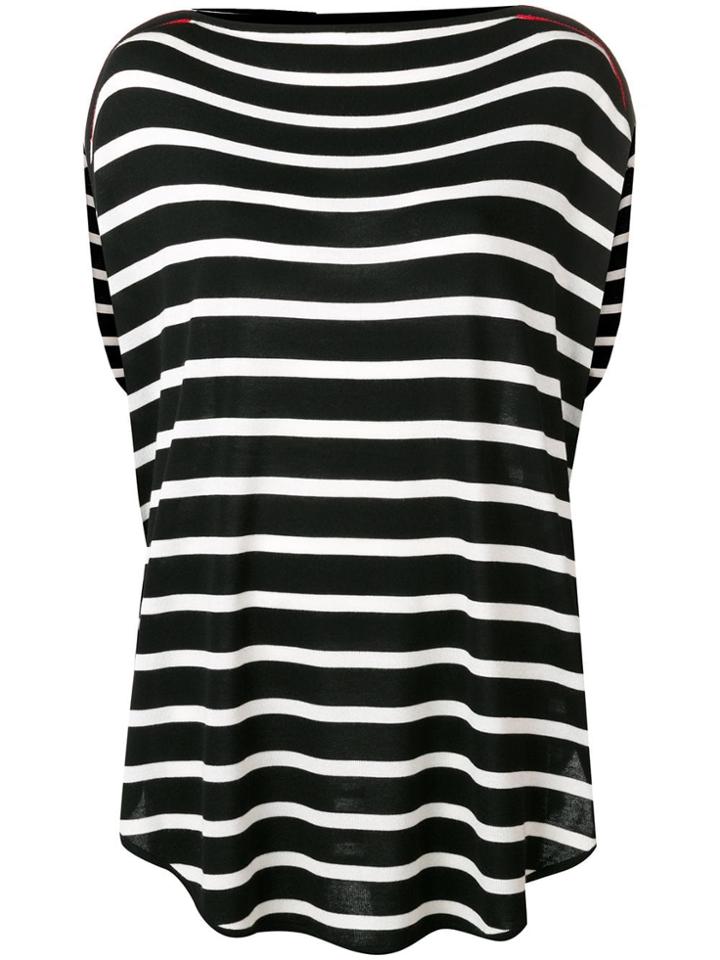Mm6 Maison Margiela Stripe Pattern T-shirt - Black