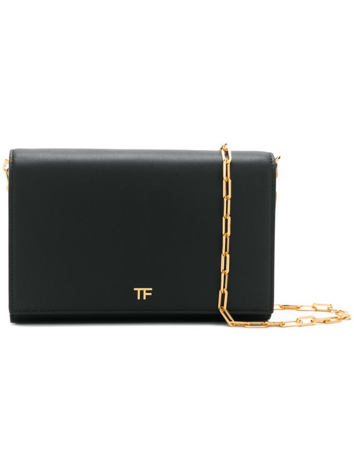 Tom Ford Foldover Clutch Bag - Black