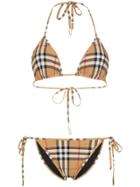 Burberry Chime Classic Check Triangle Top Bikini - Brown