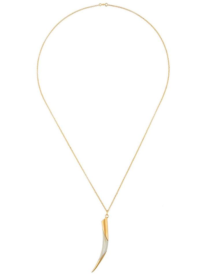 Maiyet Horn Tip Long Pendant, Women's, Metallic, Gold Plated Brass
