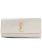 Saint Laurent Monogram Clutch Bag - White